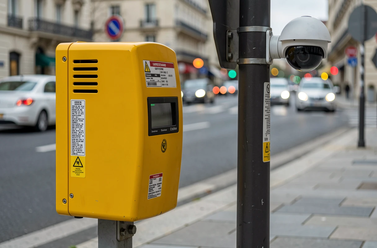 Comparaison entre un radar routier classique et une caméra de feu rouge sur une route française