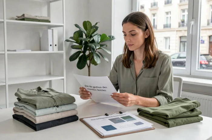 Responsable de marque mode gérant un plan de traitement des invendus textiles pour anticiper l'interdiction de destruction